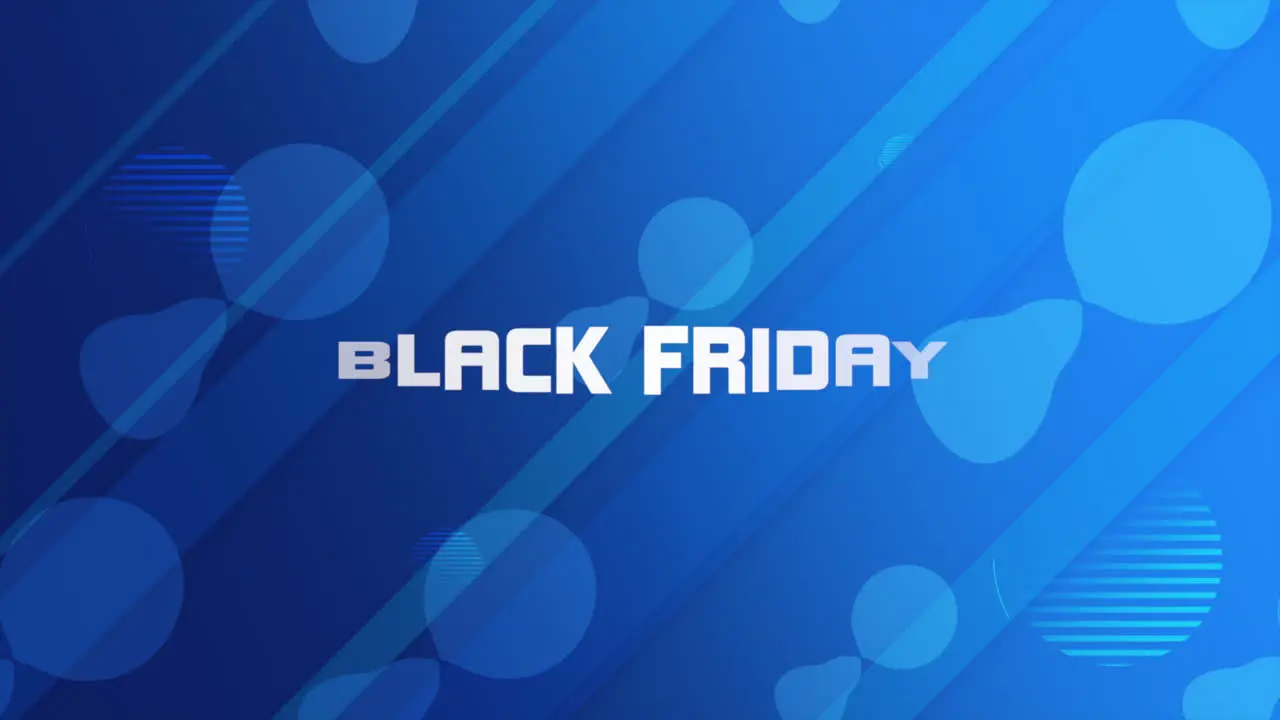 Animation text Black Friday and motion abstract geometric shapes Memphis background 10