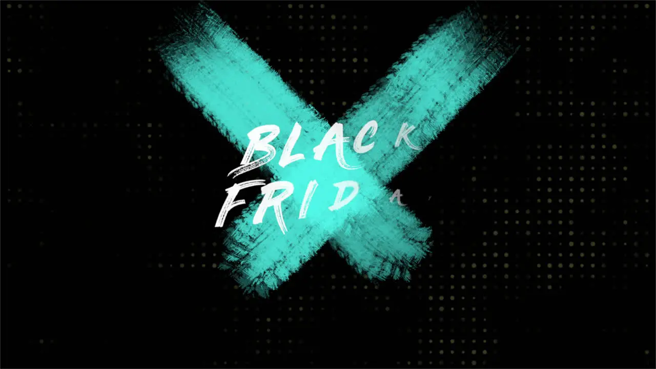 Animation intro text Black Friday on green fashion and brush background 3