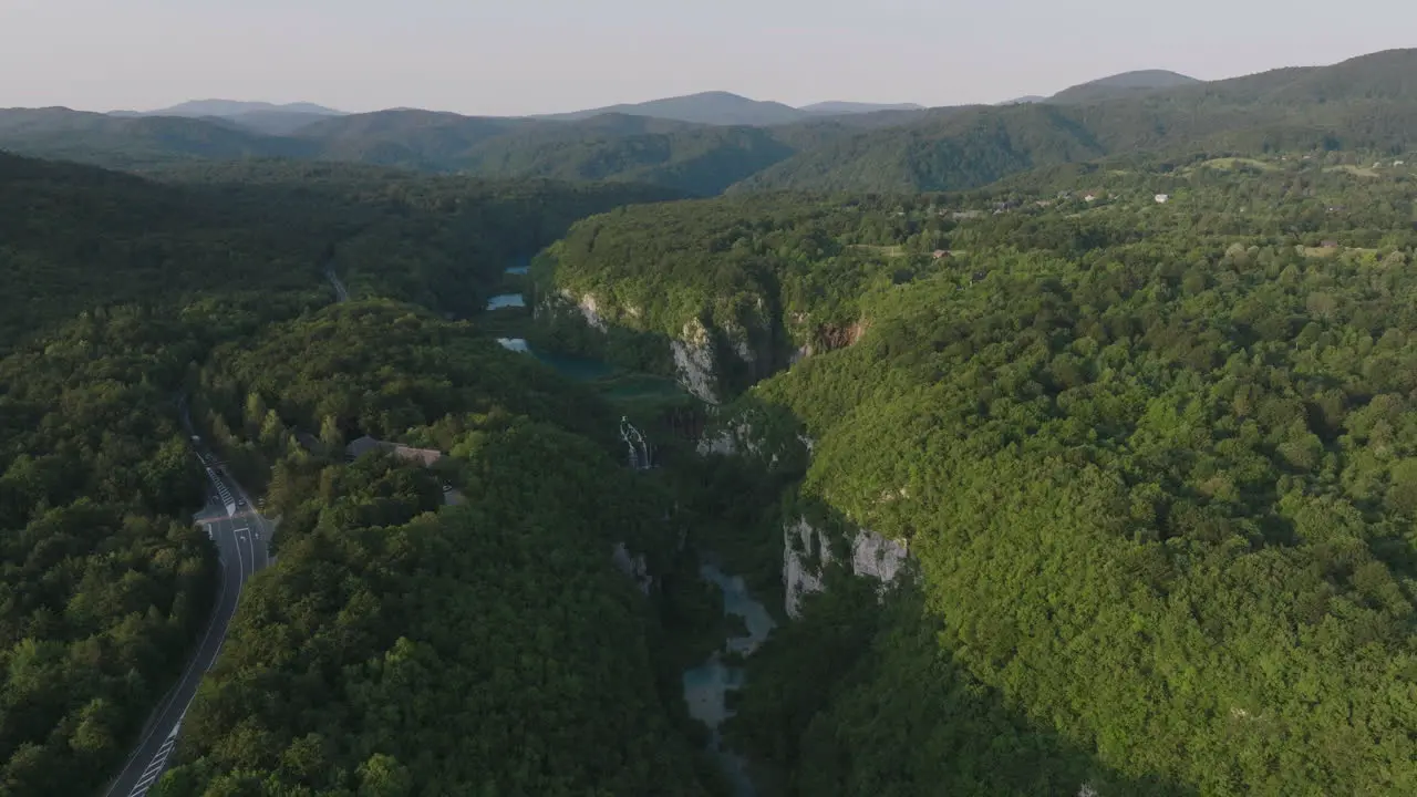 AERIAL Shot of Plitvice Lake National Park in Croatia Europe-19