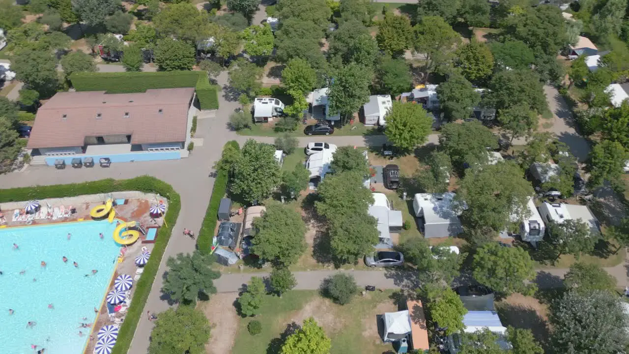 Aerial Shot of Camping Cisano San Vito at Lake Garda Italy