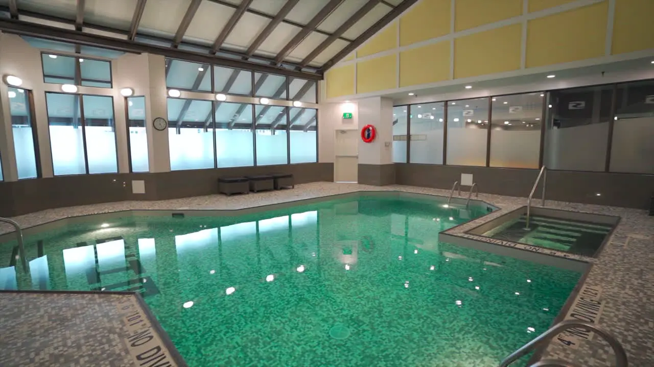 Swimming pool inside a hotel or recreational centre