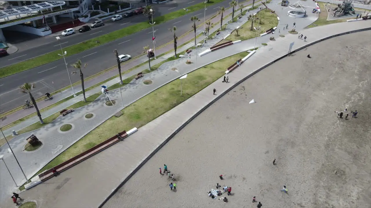 Family enjoying cloudy afternoon in playa blanca iquique Chile