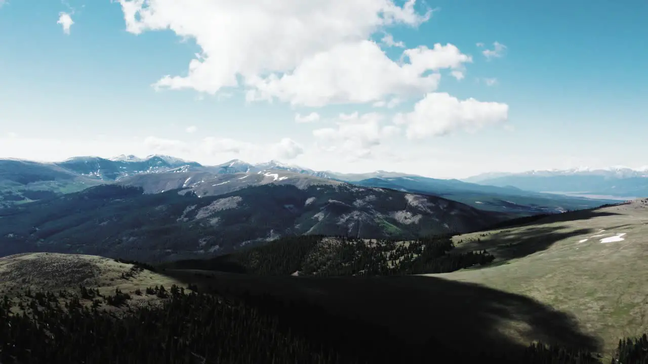 Drone flying in beautiful mountains in colorado