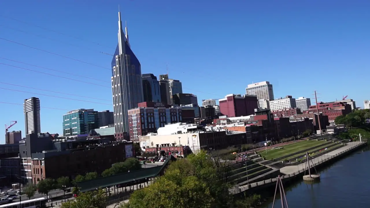 Nashville skyline day 4k with river