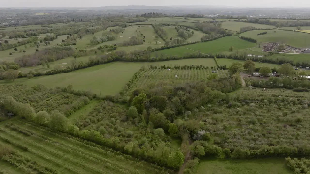 Spring Aerial Landscape Orchards Golf Course Warwickshire Countryside Stratford-Upon-Avon