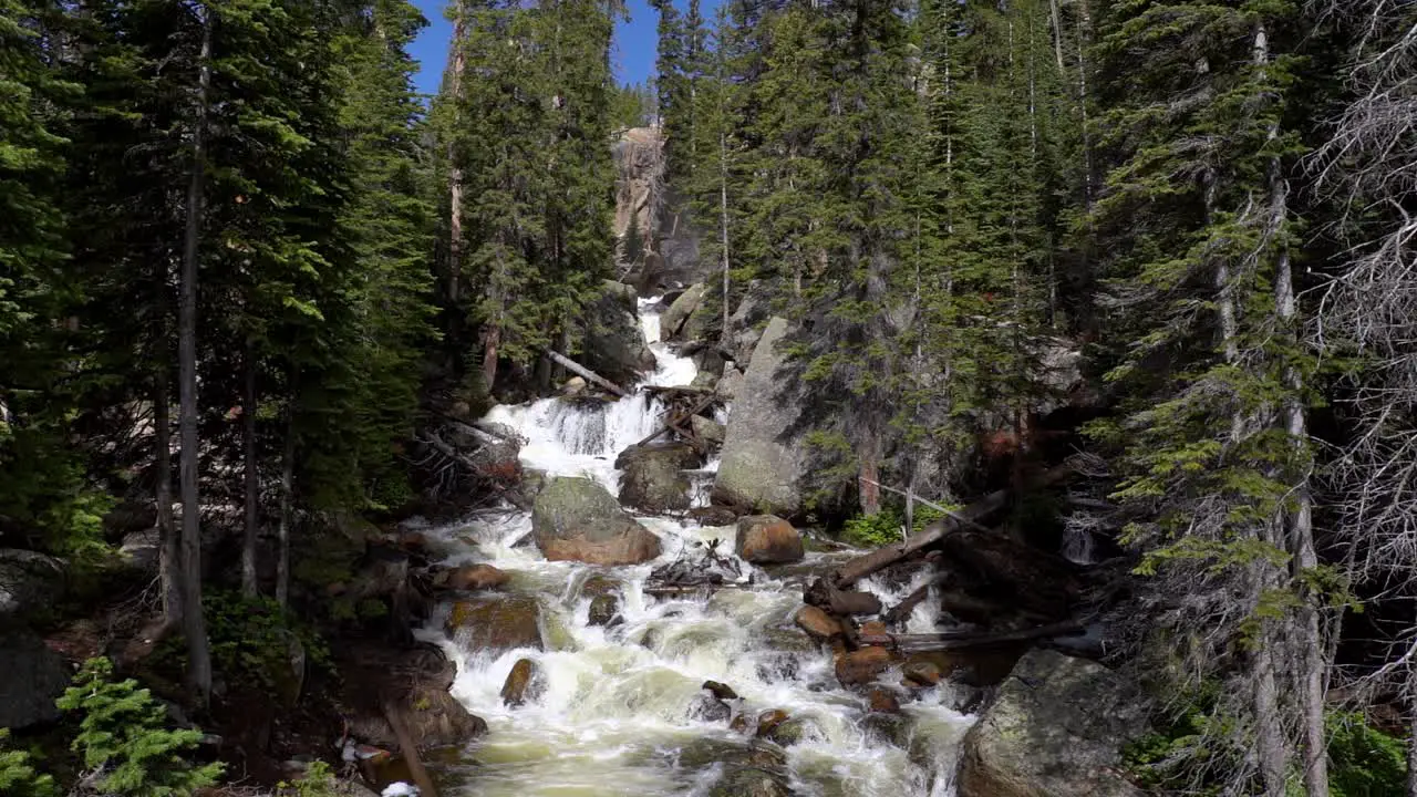 Water stream in the Calypso Cascades in slow motion