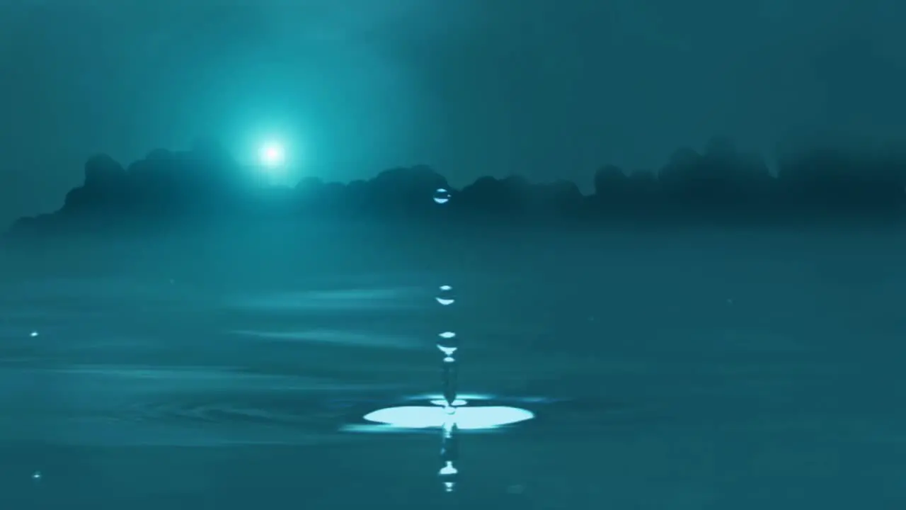 Water Drops in Lake Slow Motion Loopable