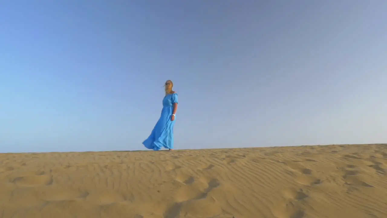 Woman on beach skyline