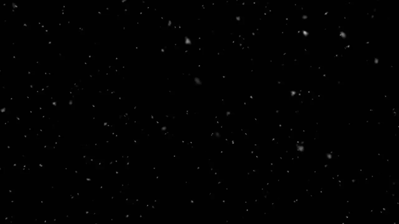 Animation of snow falling over black background