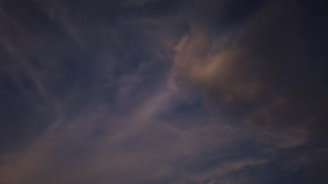 Timelapse of the sky turning dark through the clouds