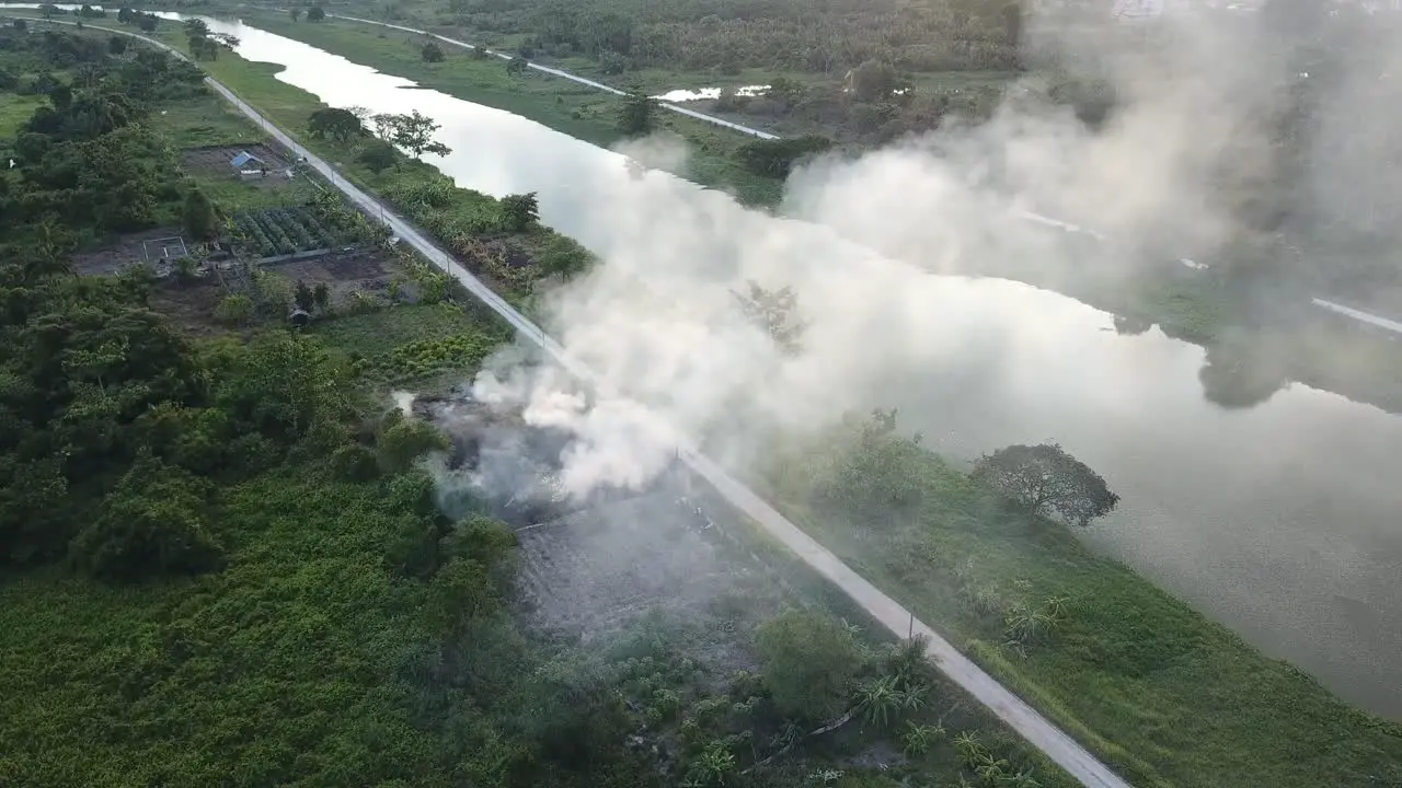 Open burning pollute the environment at Malaysia Southeast Asia