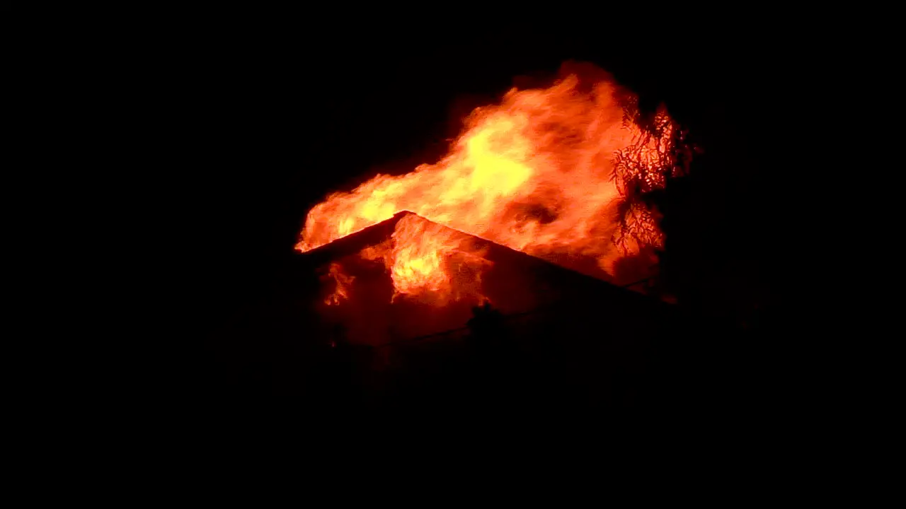 A House Burns At Night During The Holiday Fire In Goleta California 2