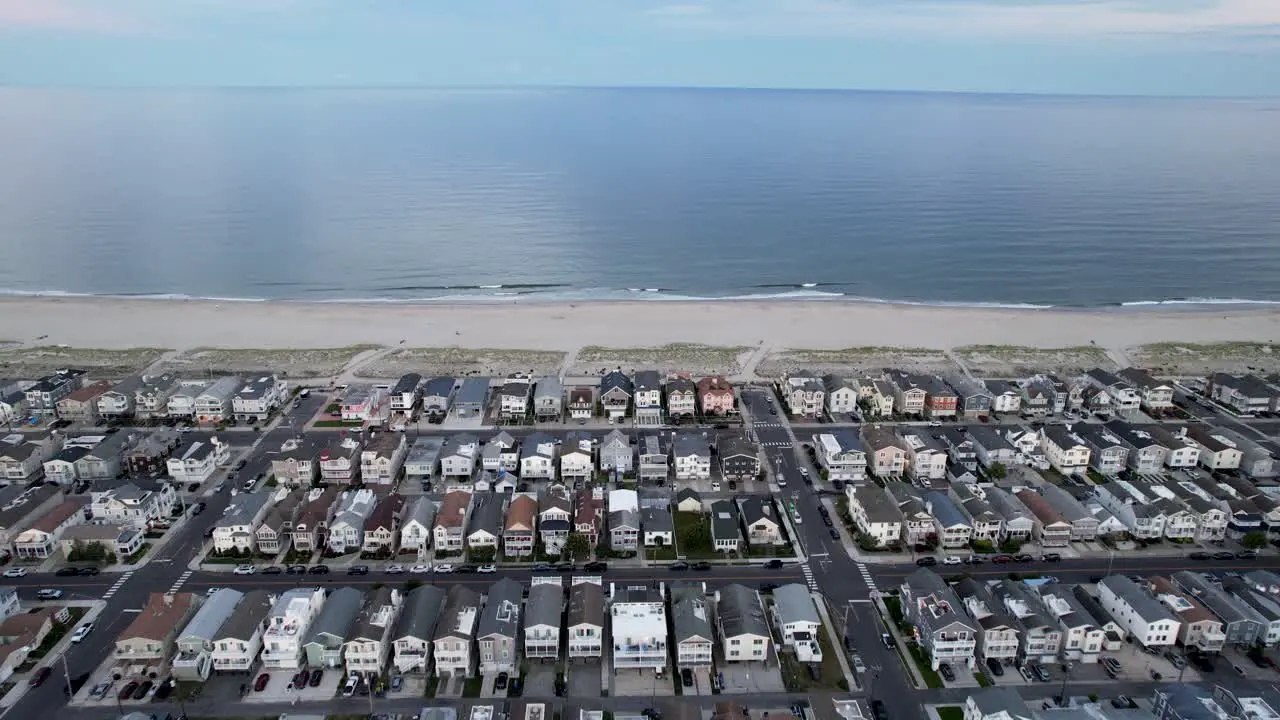 Aerial shot over a New Jersey beach town