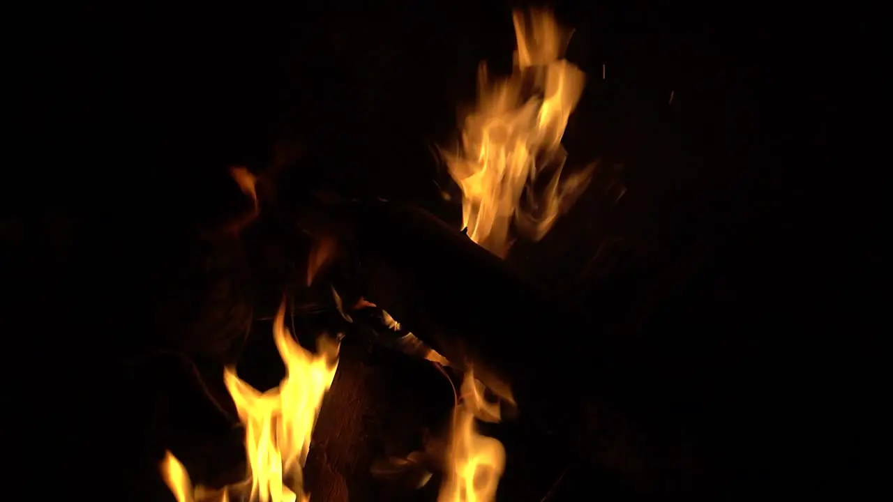 Fire cracking in the dark night cracking of fire fire flame