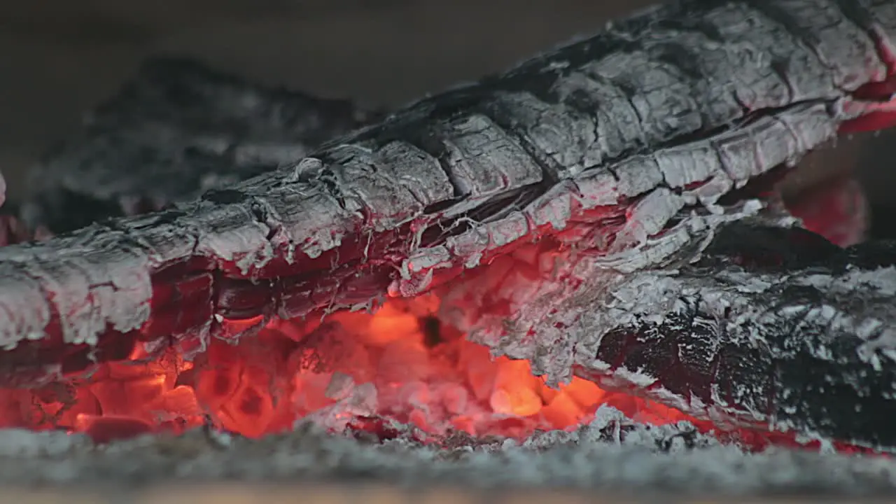 Wooden logs burning inside rustic oven