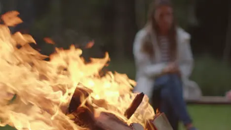 Close Up Shot of Burning Campfire 