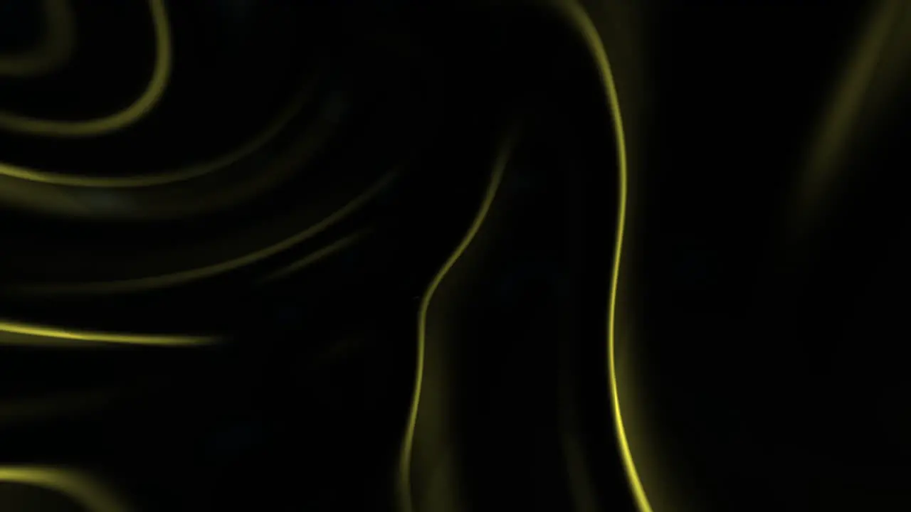 Flowing dark yellow mystical waves on black gradient