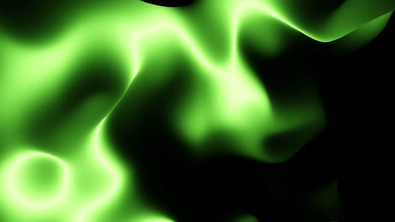 Twisted green liquid waves pattern on black gradient