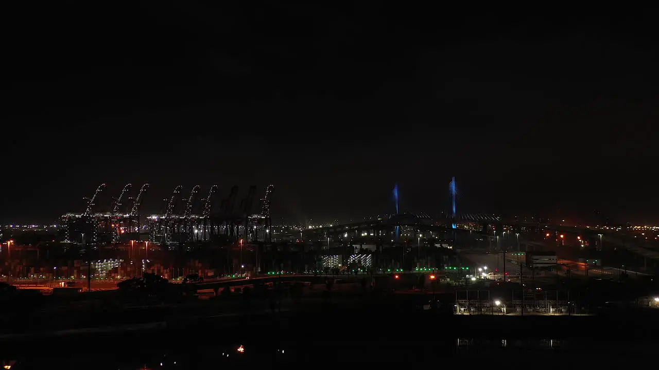 Record number of cargo ships stuck in Long Beach's bottlenecked port nighttime wide angle view of ships in the harbor