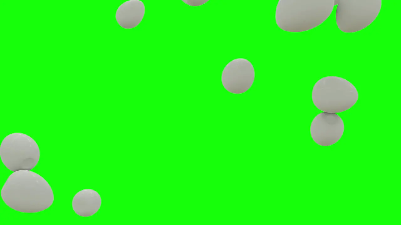 Boiled Eggs Falling on Green Screen With Alpha Matte 4K