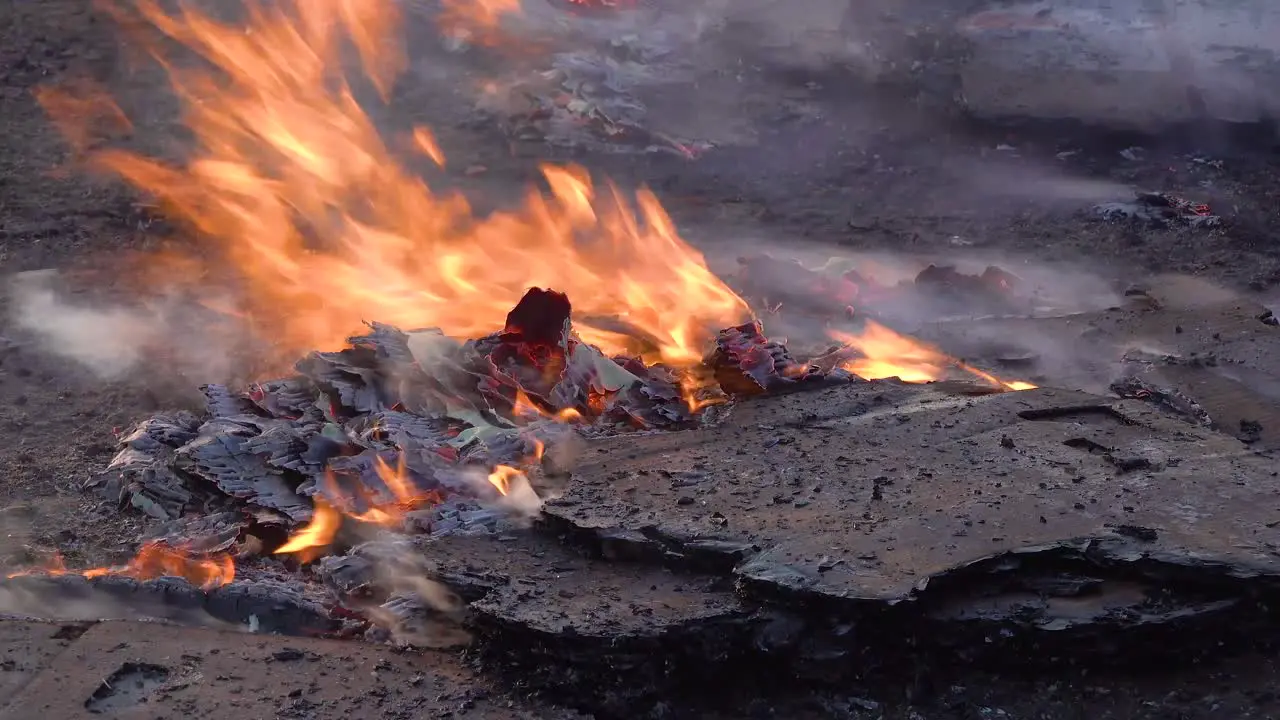 Pallets And Boxes Burn On The Ground While Firefighters Battle Burning Structures During The Easy Fire Wildfire Disaster In The Hills Near Simi Valley Southern California 3