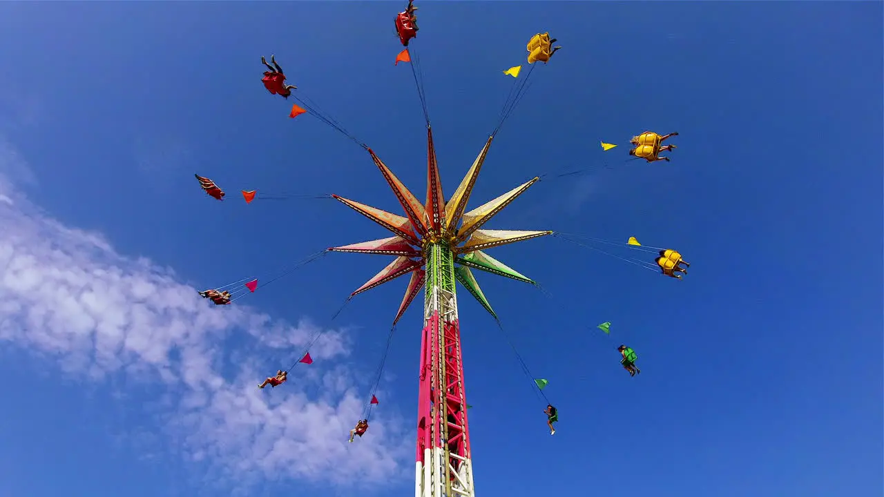 4k footage of the spinning swings at the Orange County fair in California 2018