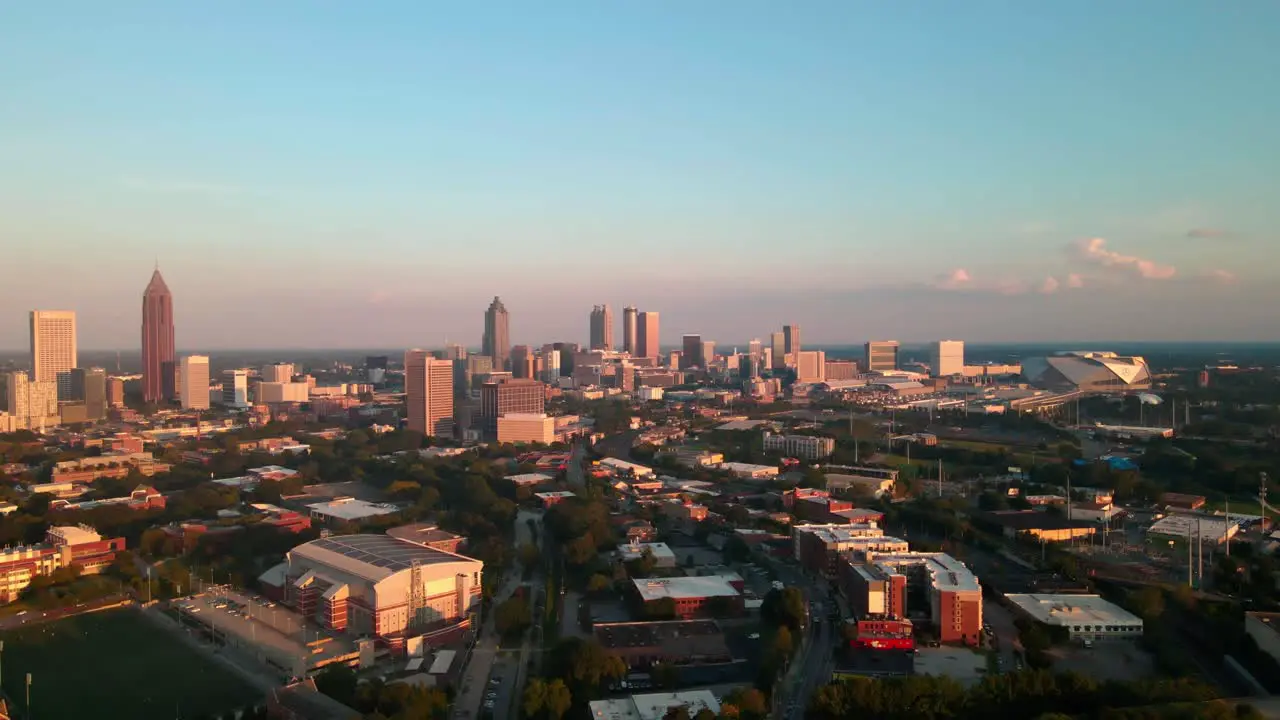 A great establishing drone shot of Atlanta