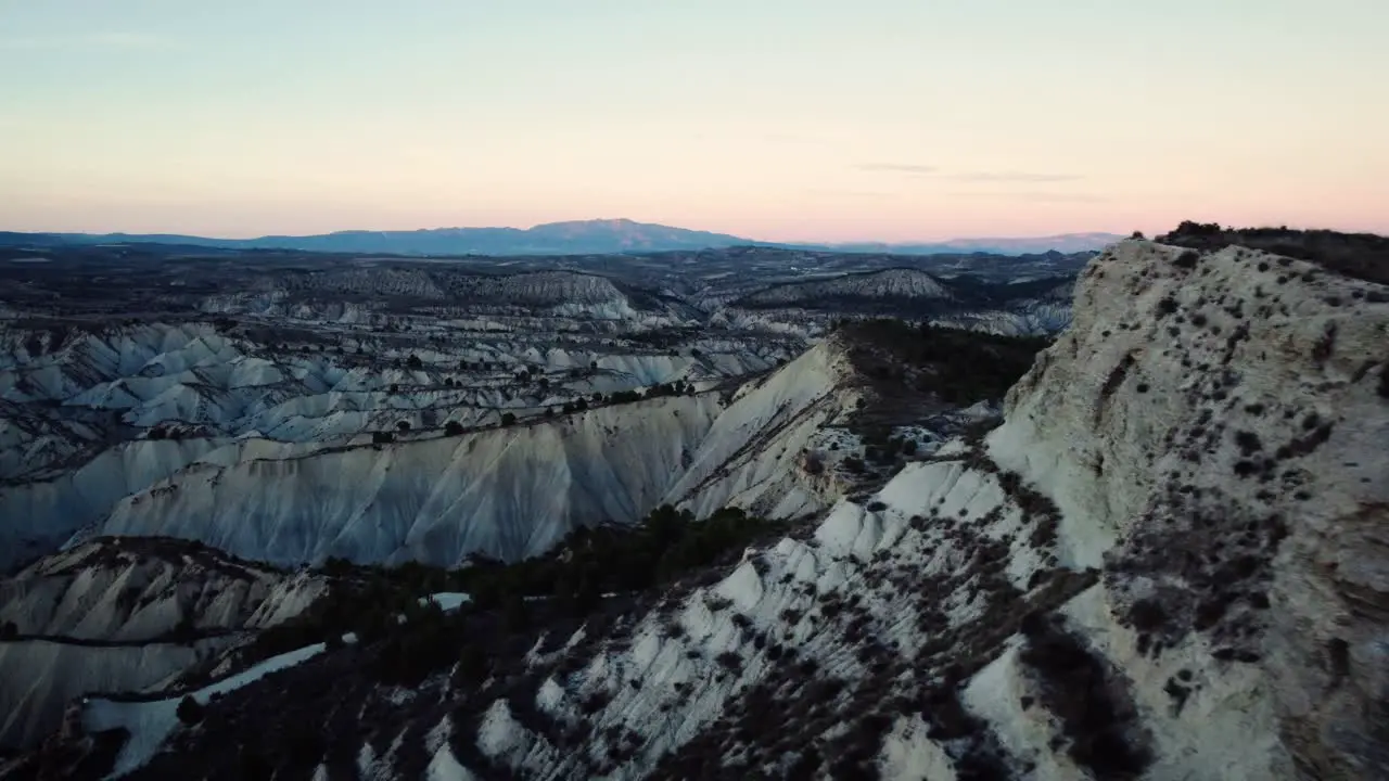 Sunset over the mountain range in the region of Murcia Spain