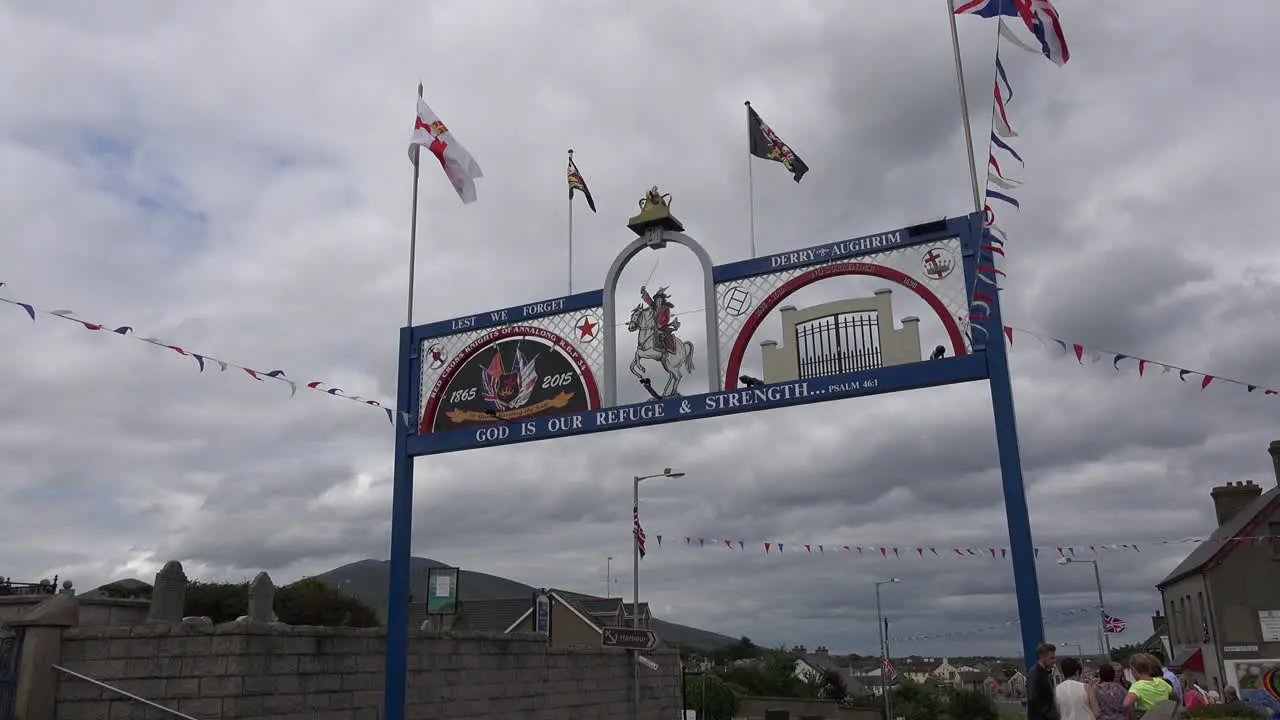 Northern Ireland Orange Arch Over Street In Annalong 