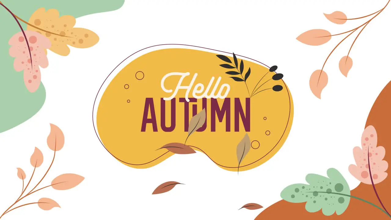 Hello Autumn season animation perfect for intros