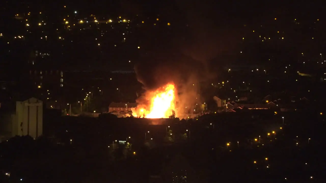 Northern Ireland Belfast Orange Bonfire Zoom In