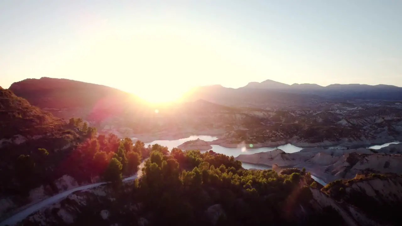 Beautiful sunset in the Gebas ravines in the Region of Murcia Spain