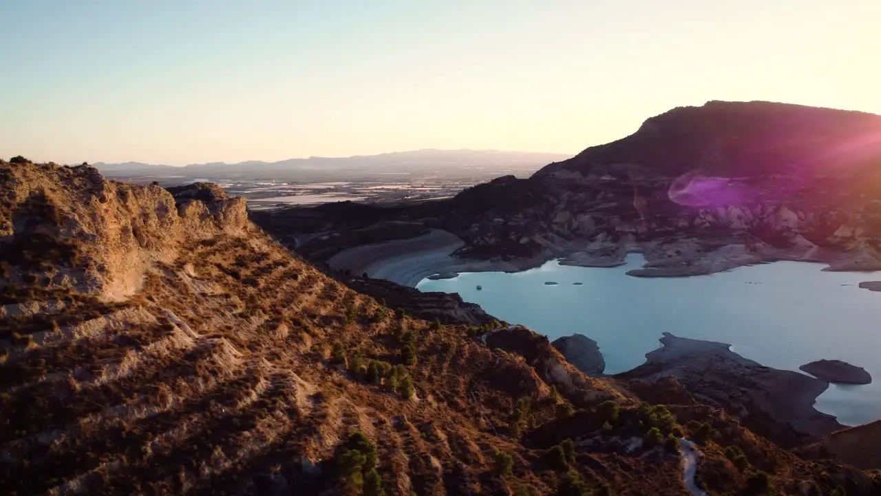 Sunset in the Gebas ravines a protected landscape in the Region of Murcia Spain