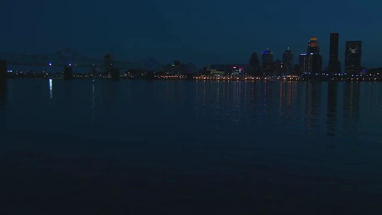 Beautiful shot of Louisville Kentucky across the Ohio River at night 1