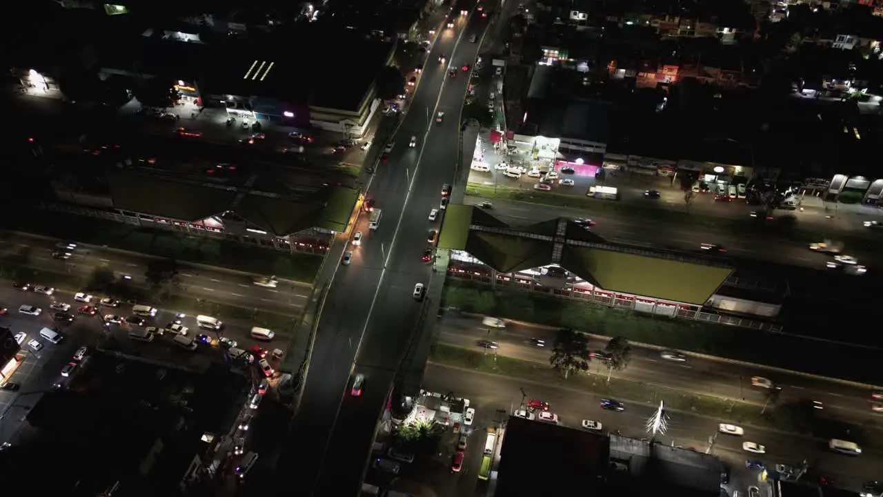 Night hyperlapse Ecatepec avenue lights Mexico