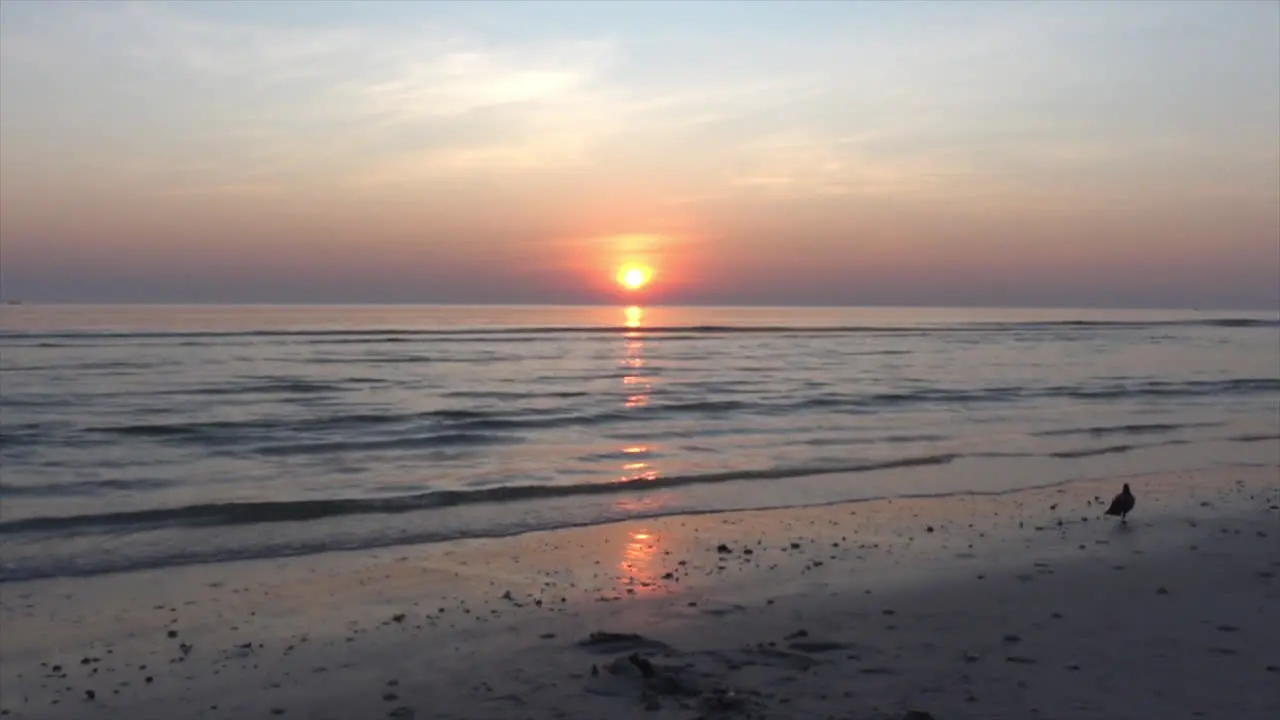 beautiful sunrise or sunset with twilight sky and sea beach