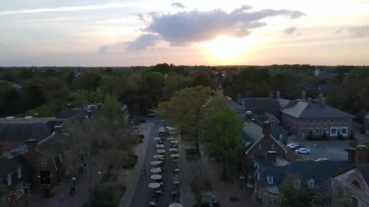 Excellent Aerial View Of Williamsburg Virginia At Sunset