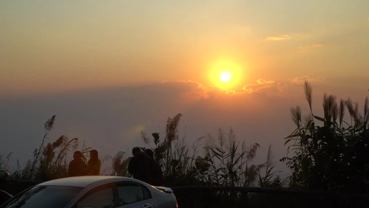 Sunset with bystanders in Chiang Mai Thailand