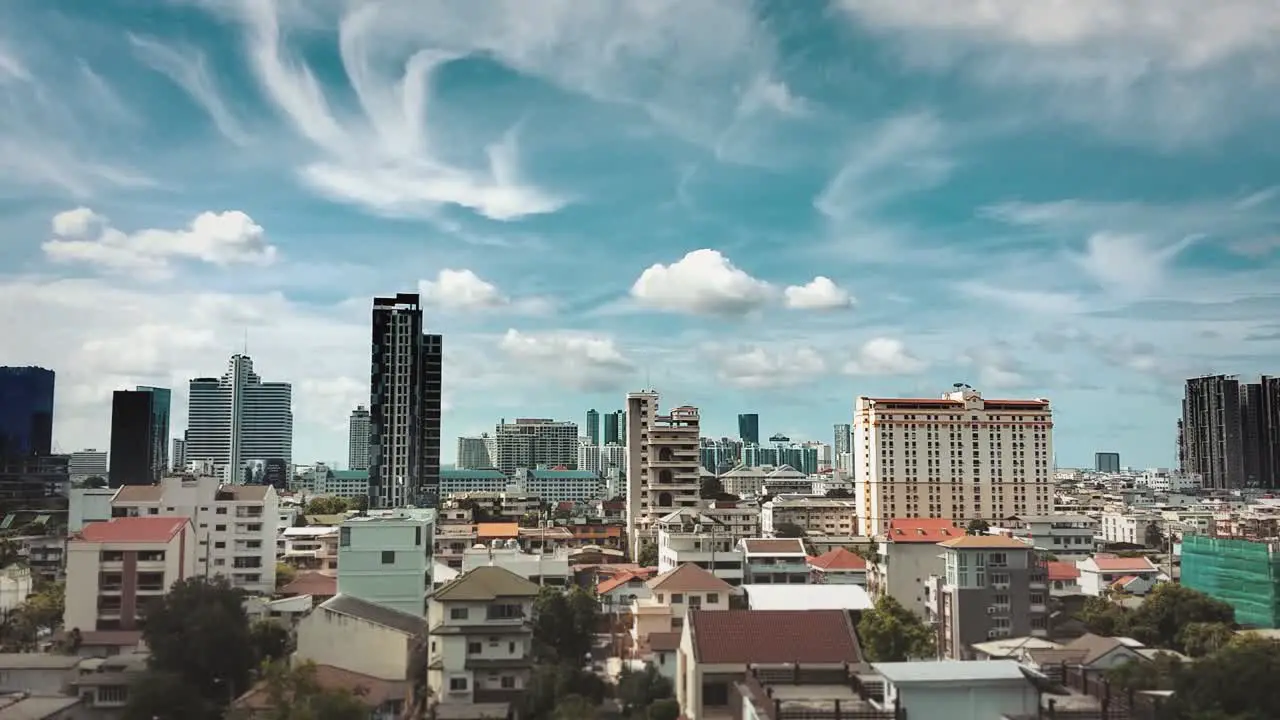 Bangkok City Skyline and Clouds Timelapse