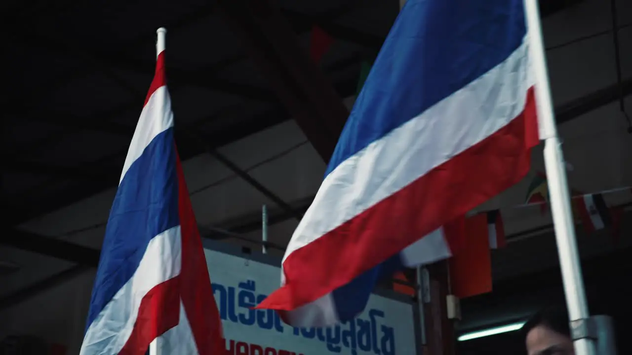 Flags of Thailand waving in the wind