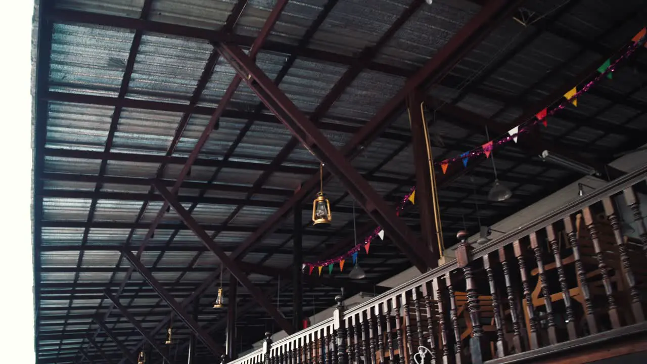 Metal sheet overhang along a canal in Thailand