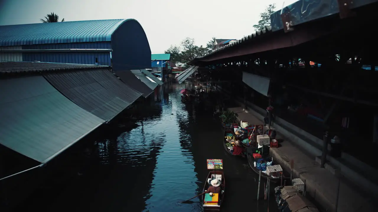 Boats at the floating market of Damnoen Saduak