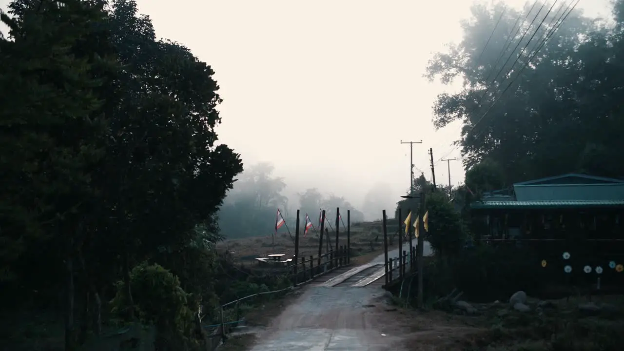 A small bridge on a road in the mountains of Northern Thailand