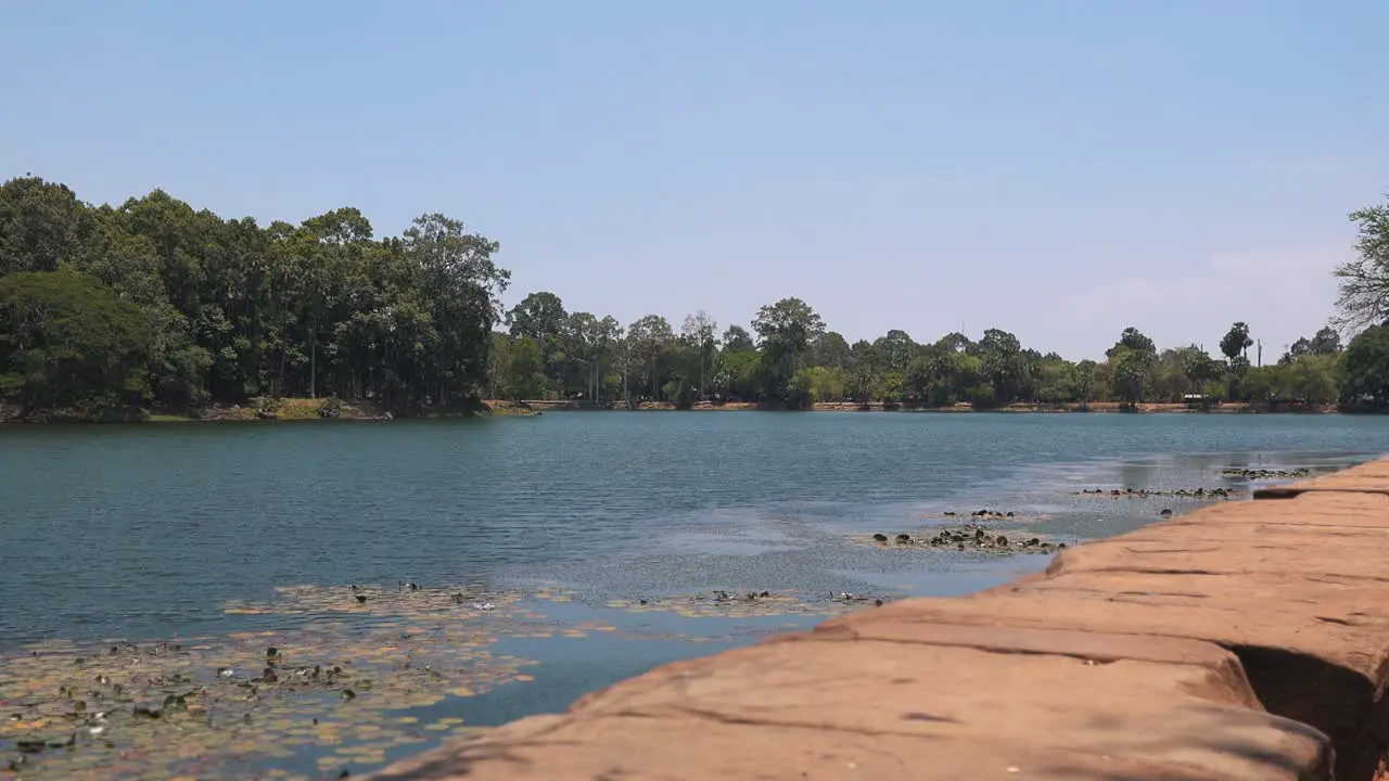 Moat Surrounding the Historic Angor Wat Complex in Cambodia