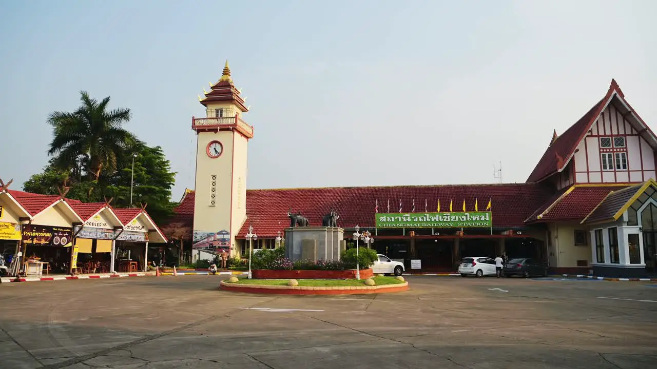 Chiang Mai Train Station Northern Thailand for Transport Around Thailand a Thai Building with a Clock Tower Southeast Asia