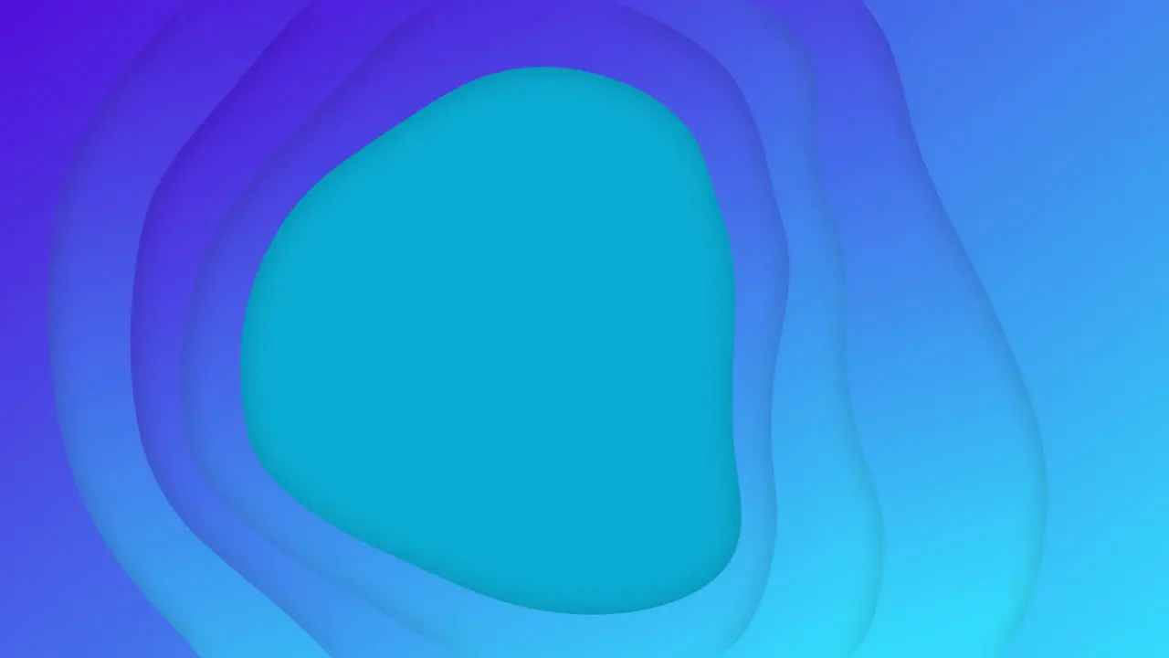 Animation of blue shapes with copy space moving on green background