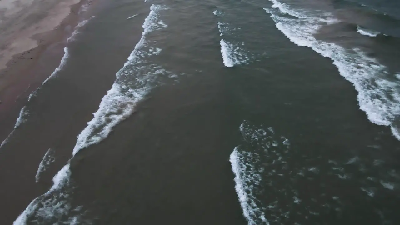 Choppy waves on lake Michigan in early Winter