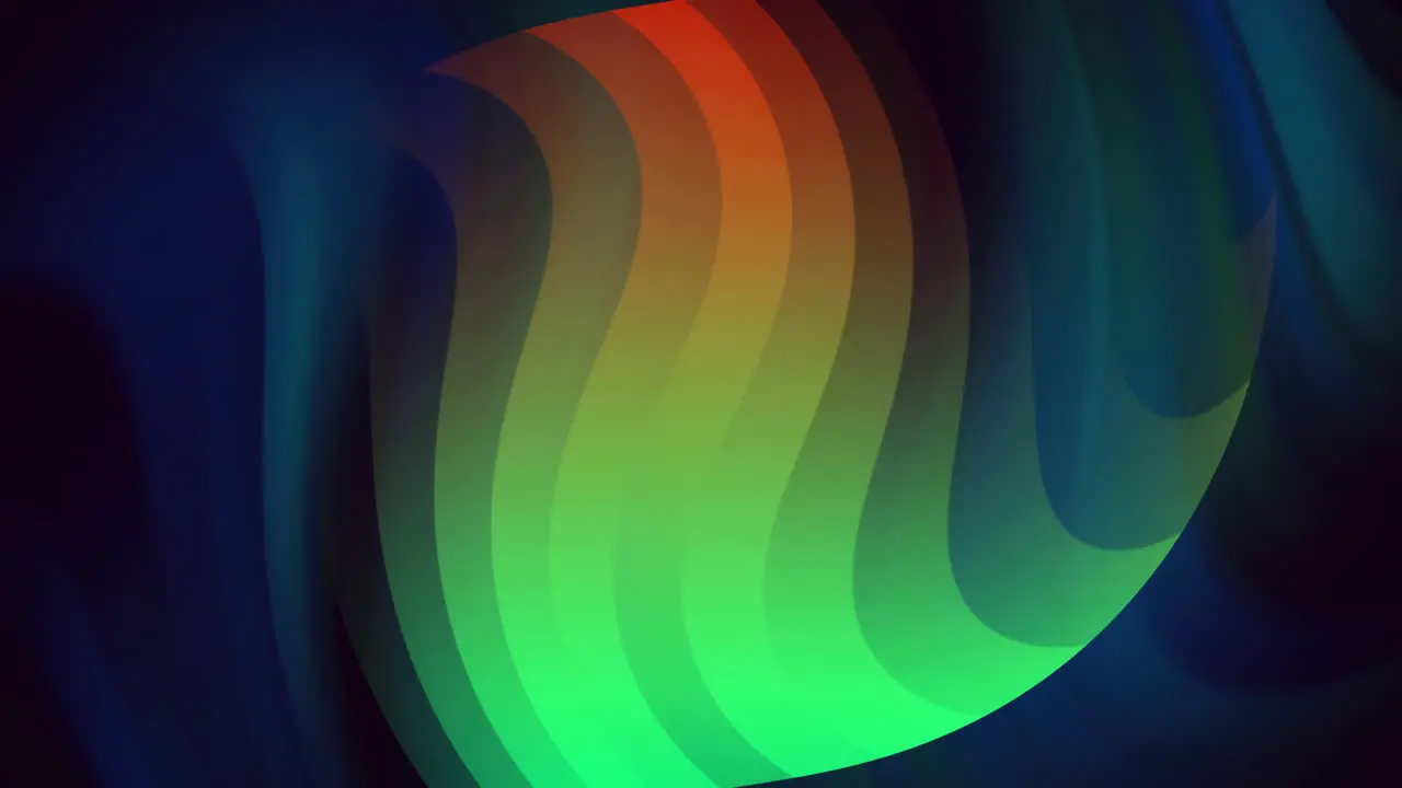 Animation of colourful shapes moving over black background