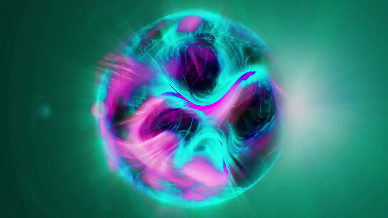 rotating abstract sphere animation changing color over time