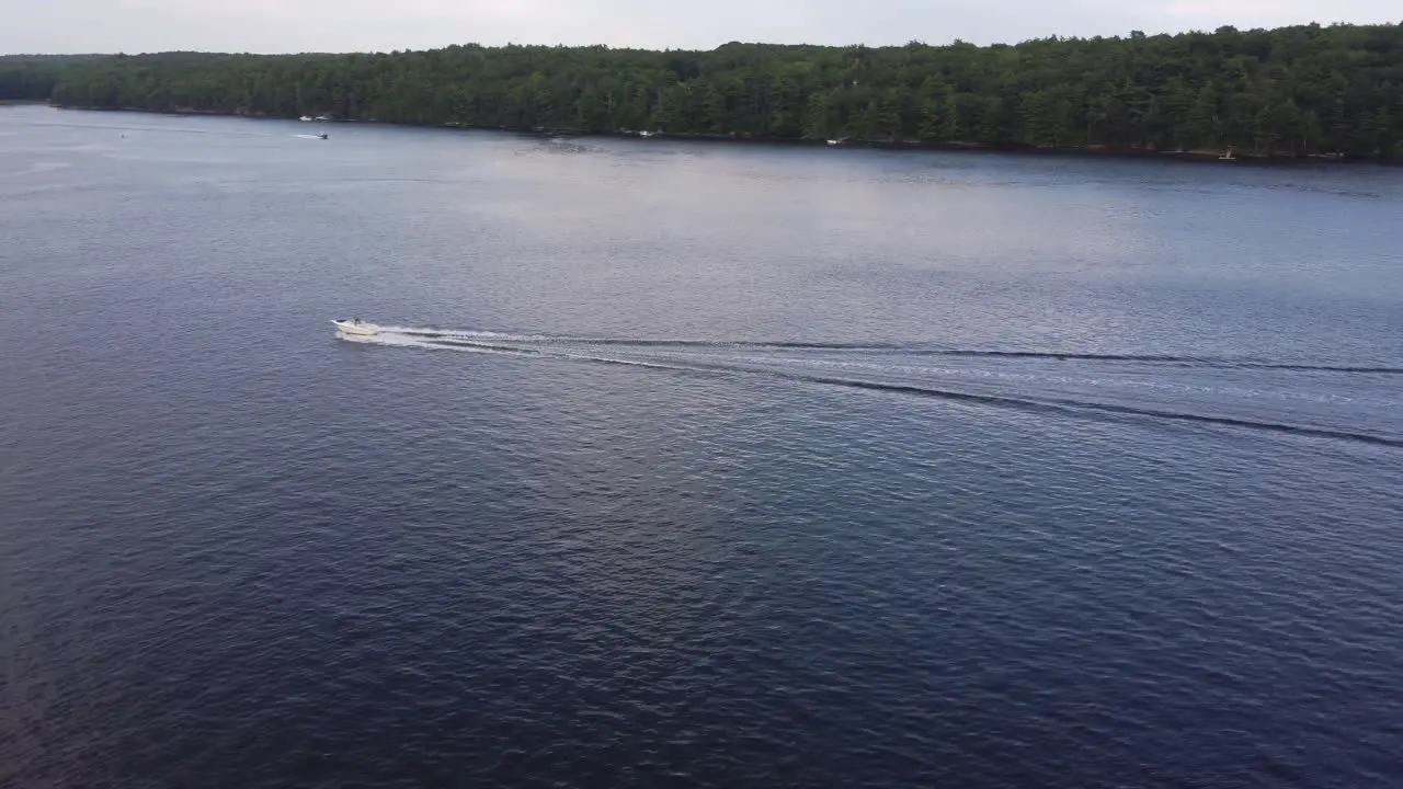 Pan over Kennebec River Bath Maine